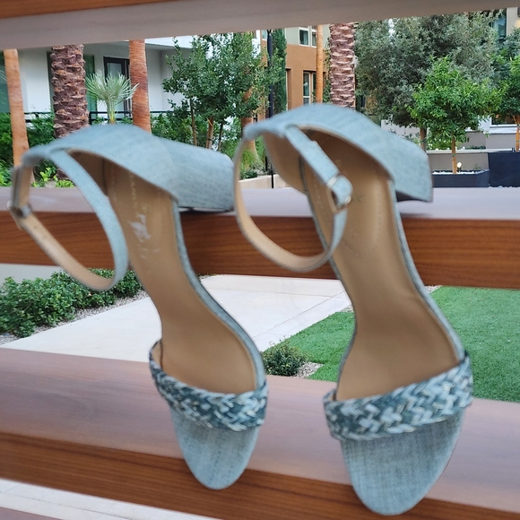 Bandolino Women's Sage/Mint Woven Armory Block Heel Dress Sandals Size 9 - Picture 12 of 13